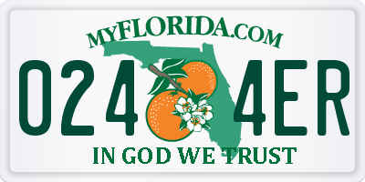 FL license plate 0244ER