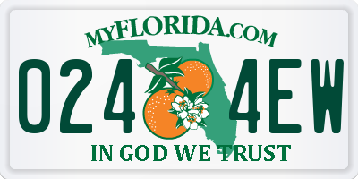 FL license plate 0244EW