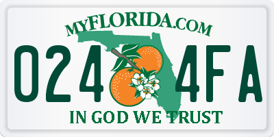 FL license plate 0244FA