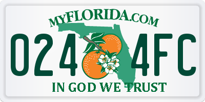 FL license plate 0244FC