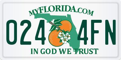 FL license plate 0244FN