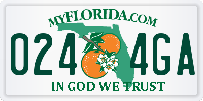 FL license plate 0244GA