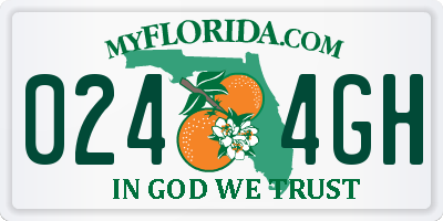 FL license plate 0244GH