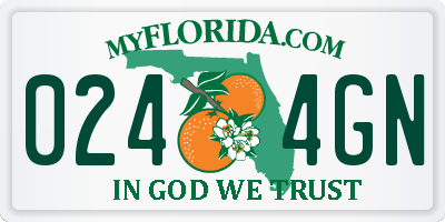 FL license plate 0244GN