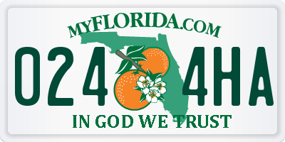 FL license plate 0244HA