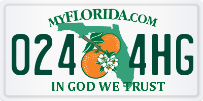FL license plate 0244HG