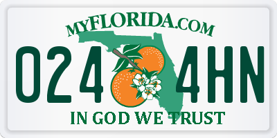 FL license plate 0244HN