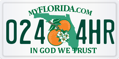 FL license plate 0244HR