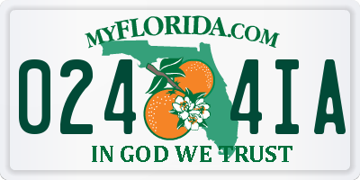 FL license plate 0244IA