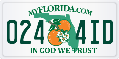 FL license plate 0244ID