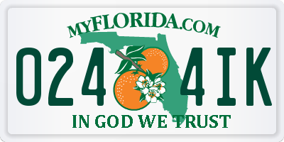 FL license plate 0244IK
