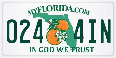 FL license plate 0244IN