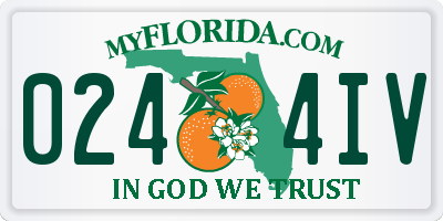 FL license plate 0244IV
