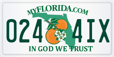 FL license plate 0244IX