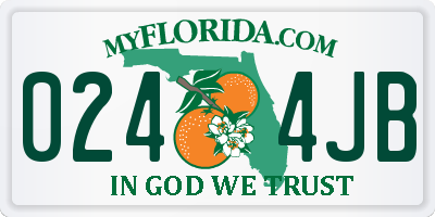 FL license plate 0244JB
