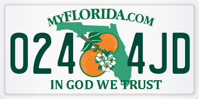 FL license plate 0244JD