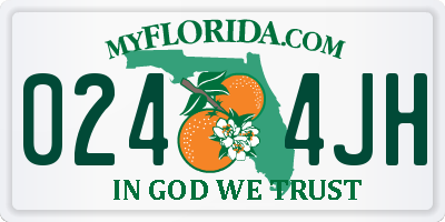 FL license plate 0244JH