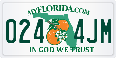 FL license plate 0244JM