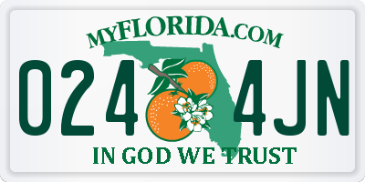 FL license plate 0244JN