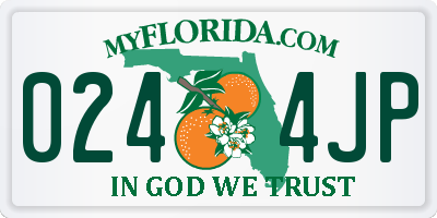 FL license plate 0244JP