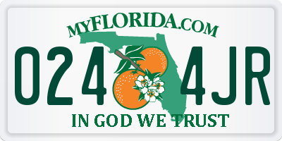 FL license plate 0244JR