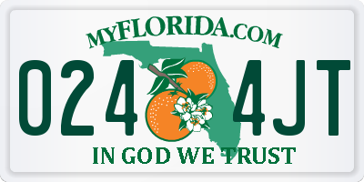 FL license plate 0244JT