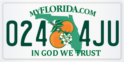 FL license plate 0244JU