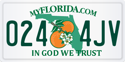 FL license plate 0244JV