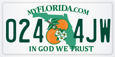 FL license plate 0244JW