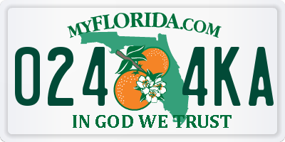 FL license plate 0244KA