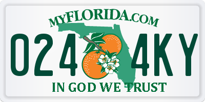 FL license plate 0244KY