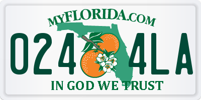 FL license plate 0244LA