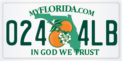 FL license plate 0244LB