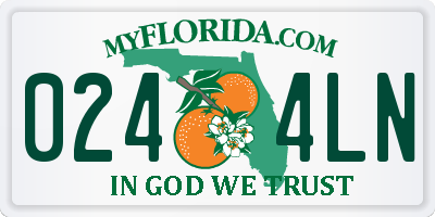 FL license plate 0244LN