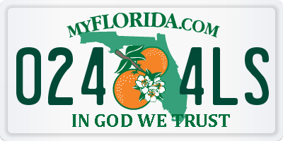 FL license plate 0244LS