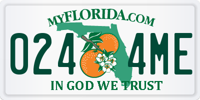 FL license plate 0244ME