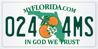 FL license plate 0244MS