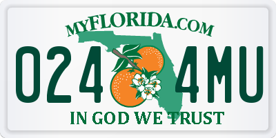FL license plate 0244MU