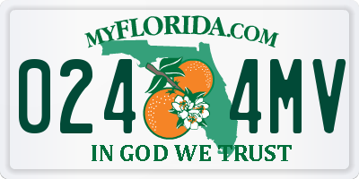 FL license plate 0244MV