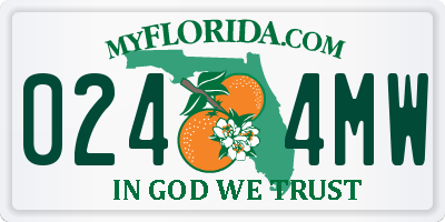 FL license plate 0244MW