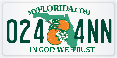 FL license plate 0244NN