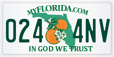 FL license plate 0244NV
