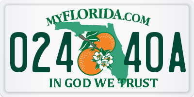 FL license plate 0244OA