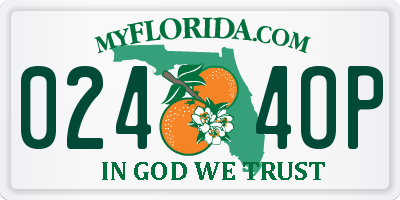 FL license plate 0244OP
