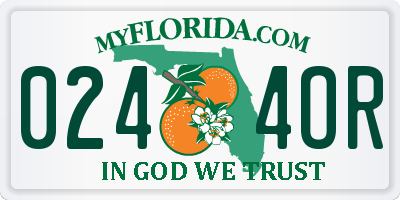 FL license plate 0244OR