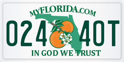 FL license plate 0244OT
