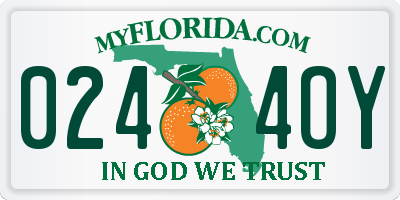 FL license plate 0244OY