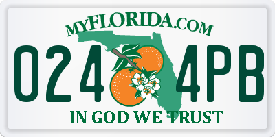 FL license plate 0244PB