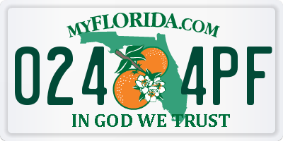 FL license plate 0244PF