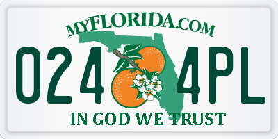 FL license plate 0244PL